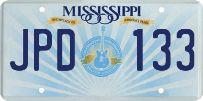 MS license plate JPD133