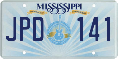 MS license plate JPD141
