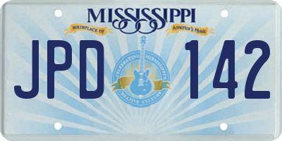 MS license plate JPD142