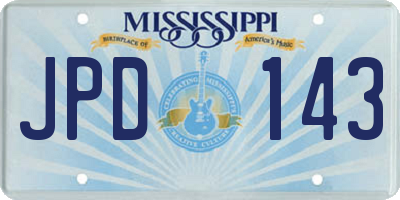 MS license plate JPD143
