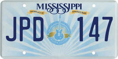 MS license plate JPD147