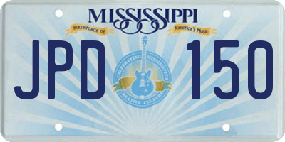 MS license plate JPD150
