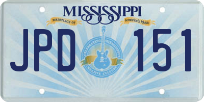 MS license plate JPD151