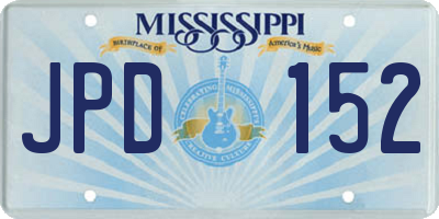 MS license plate JPD152