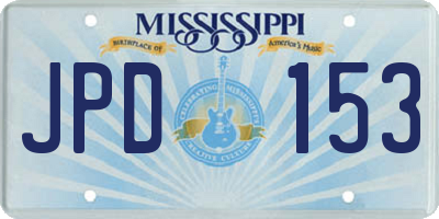 MS license plate JPD153