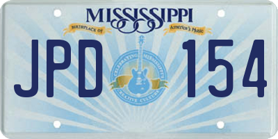 MS license plate JPD154