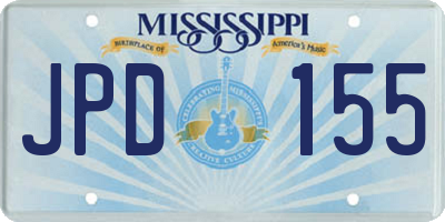 MS license plate JPD155