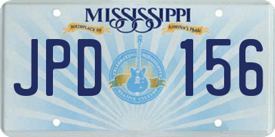MS license plate JPD156