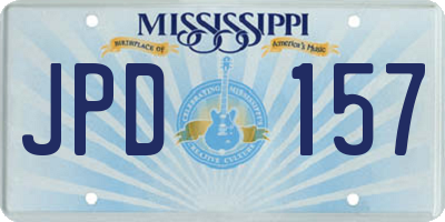 MS license plate JPD157