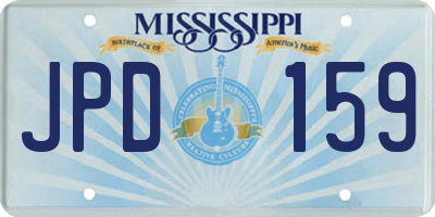 MS license plate JPD159