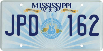 MS license plate JPD162