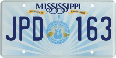 MS license plate JPD163