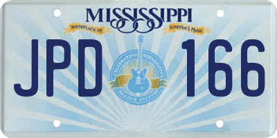 MS license plate JPD166
