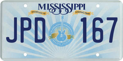 MS license plate JPD167