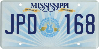 MS license plate JPD168