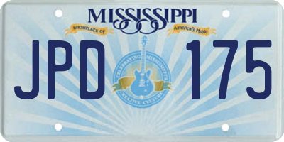 MS license plate JPD175