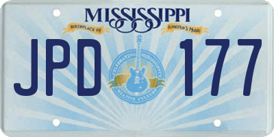 MS license plate JPD177