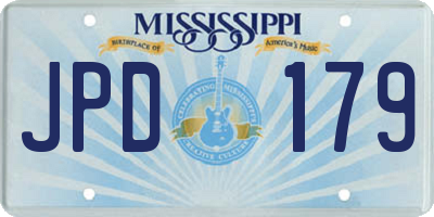 MS license plate JPD179
