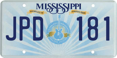 MS license plate JPD181