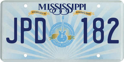 MS license plate JPD182