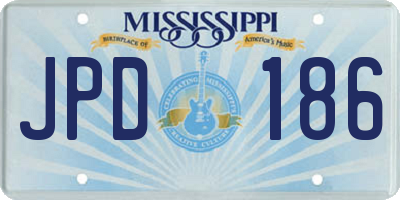 MS license plate JPD186