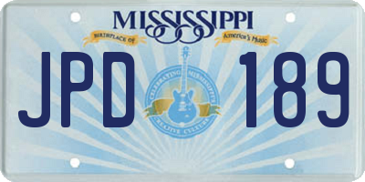 MS license plate JPD189
