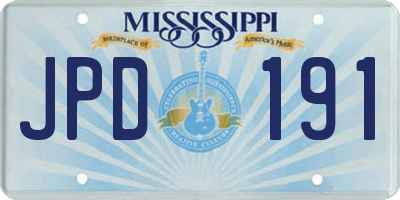 MS license plate JPD191