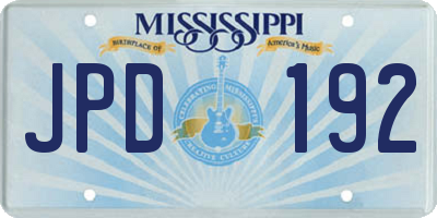 MS license plate JPD192