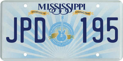 MS license plate JPD195