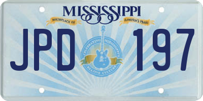 MS license plate JPD197