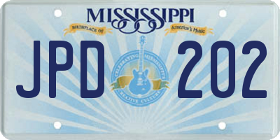 MS license plate JPD202