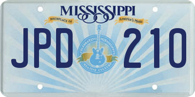 MS license plate JPD210