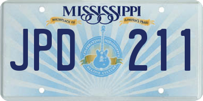 MS license plate JPD211