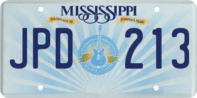 MS license plate JPD213
