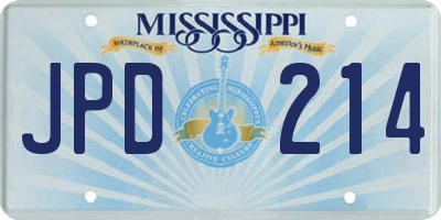 MS license plate JPD214