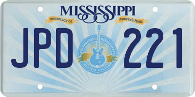 MS license plate JPD221