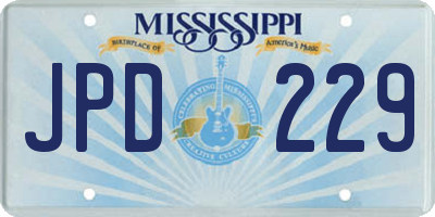 MS license plate JPD229