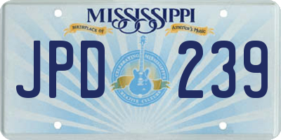 MS license plate JPD239
