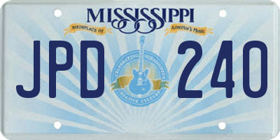 MS license plate JPD240