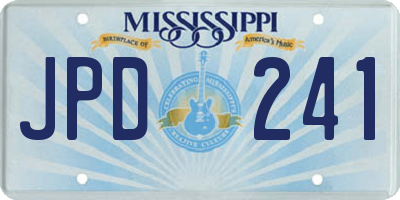 MS license plate JPD241