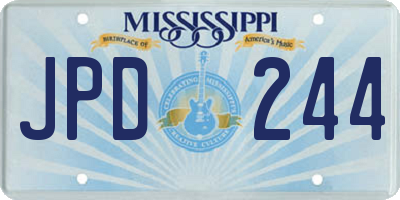 MS license plate JPD244
