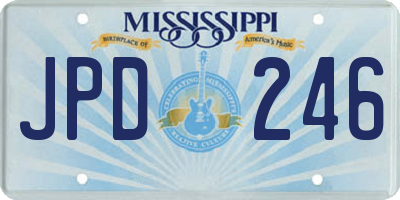 MS license plate JPD246