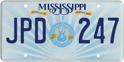 MS license plate JPD247