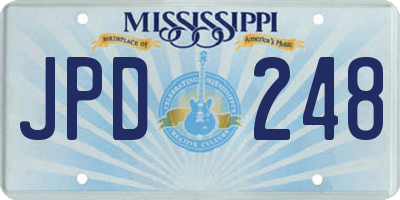 MS license plate JPD248