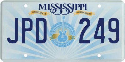 MS license plate JPD249