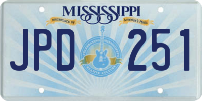 MS license plate JPD251