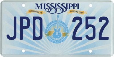 MS license plate JPD252