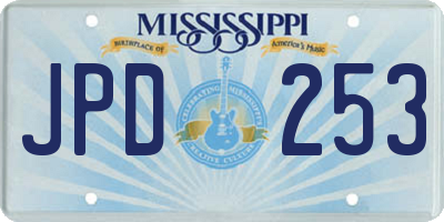 MS license plate JPD253
