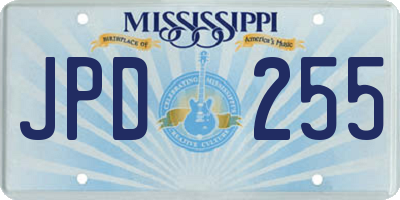 MS license plate JPD255