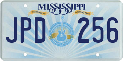 MS license plate JPD256